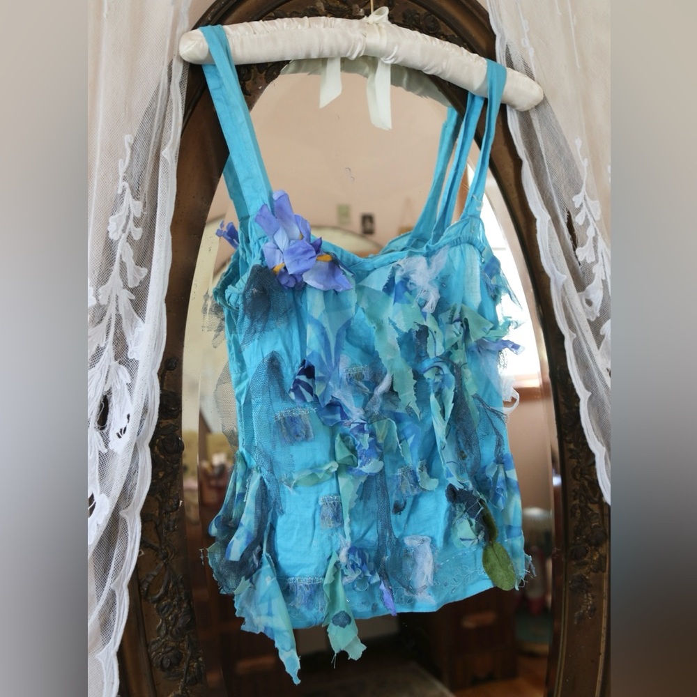 Y2K Reworked Jordache Flower Appliqué Top